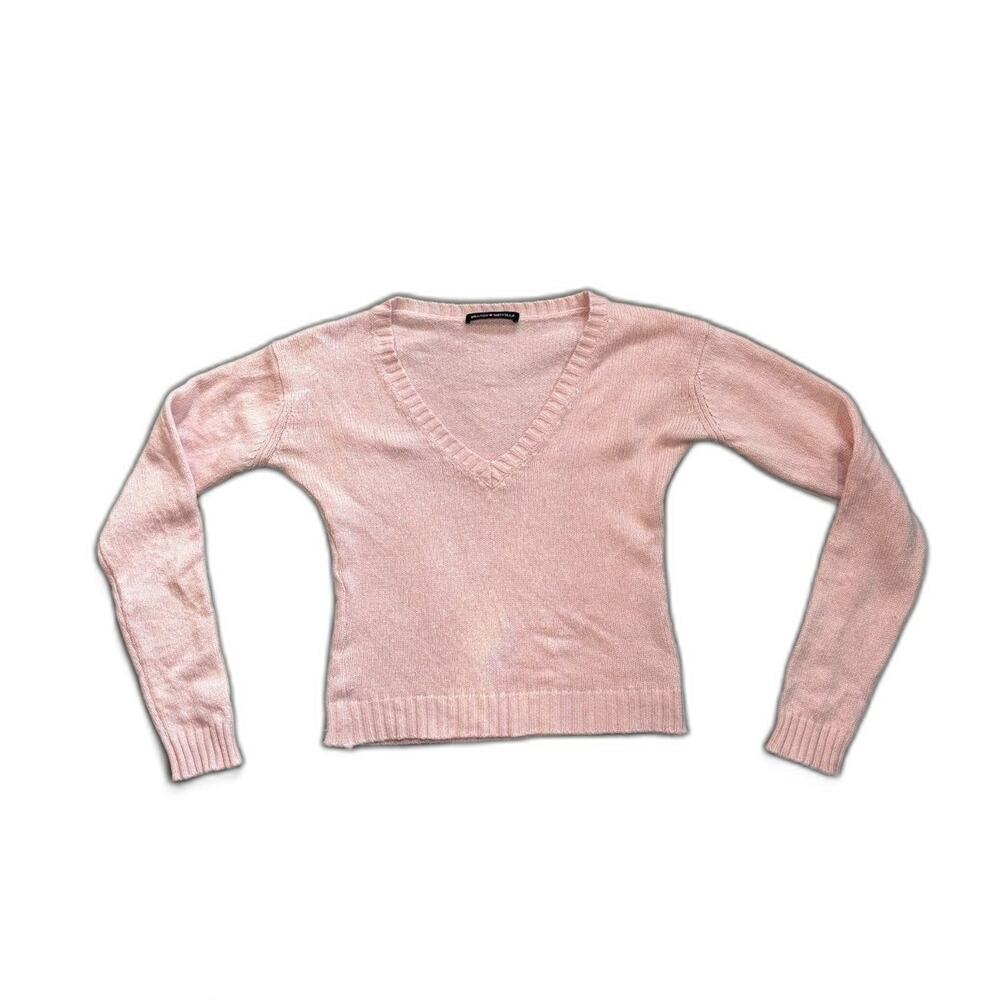 Brandy Melville Pink V Neck Sweater